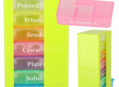 Pojemniki, kasetki na leki