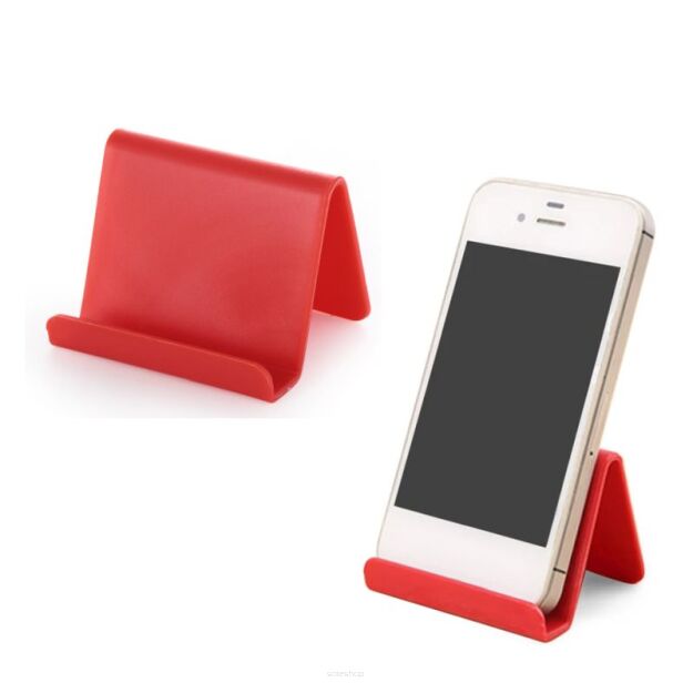 CZERWONA PODSTAWKA STOJAK NA TELEFON KOMÓRKOWY LEKKI UCHWYT BIUROWY DOMOWY PRZENOŚNY