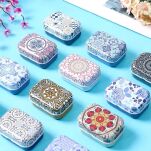 AZTECKI WZÓR METALOWE ŚLICZNE PUDEŁKO OZDOBNE NA DROBIAZGI BIŻUTERIĘ AKCESORIA BIBELOTY DO TOREBKI SZUFLADY - 5