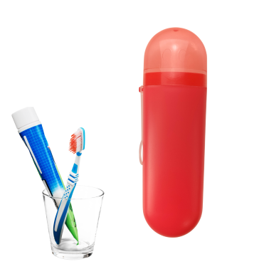 ETUI POJEMNIK NA SZCZOTECZKĘ PASTĘ DO ZĘBÓW PODRÓŻNY TURYSTYCZNY ORGANIZER RÓŻOWY