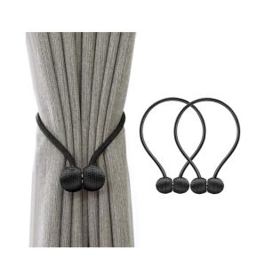 KLAMRY OZDOBNE SPINKI UPIĘCIA DO ZASŁON FIRAN NA MOCNY MAGNES MAGNETYCZNE 2SZT CZARNE