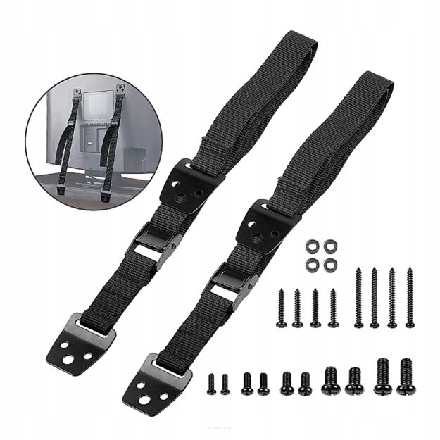 ZABEZPIECZENIE TV TELEWIZORA PRZED UPADKIEM TAŚMA UCHWYT KOTWY PASY MEBLOWE ZABEZPIECZAJĄCE DO MEBLI VESA