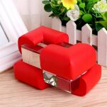 CZERWONE ZABEZPIECZENIE OSŁONKI PIANKOWE NAROŻNIKÓW ROGÓW MEBLI STOŁU OSŁONA NA NAROŻNIKI KANTY 4SZT 12MM - 3