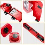 KRAJALNICA SZATKOWNICA DO WARZYW I OWOCÓW Z OBIERACZKĄ 6W1 TARKA POJEMNIK NAKŁADKI PLASTRY PASKI SZATKOWANIE - 3