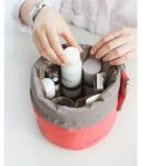 CZERWONA KOSMETYCZKA DAMSKA DLA DZIEWCZYNKI PODRÓŻNA TURYSTYCZNA WIĄZANA POJEMNA WOREK ZE ŚCIĄGACZEM - 2