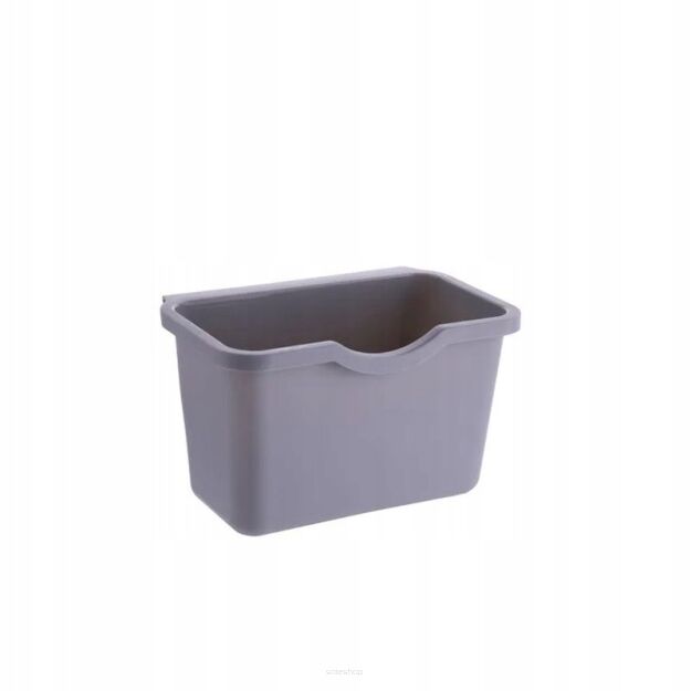 ORGANIZER POJEMNIK KOSZ NA ŚMIECI ODPADKI WISZĄCY ZAWIESZANY DRZWI SZAFKĘ NA BIOODPADKI RESZTKI SZARY