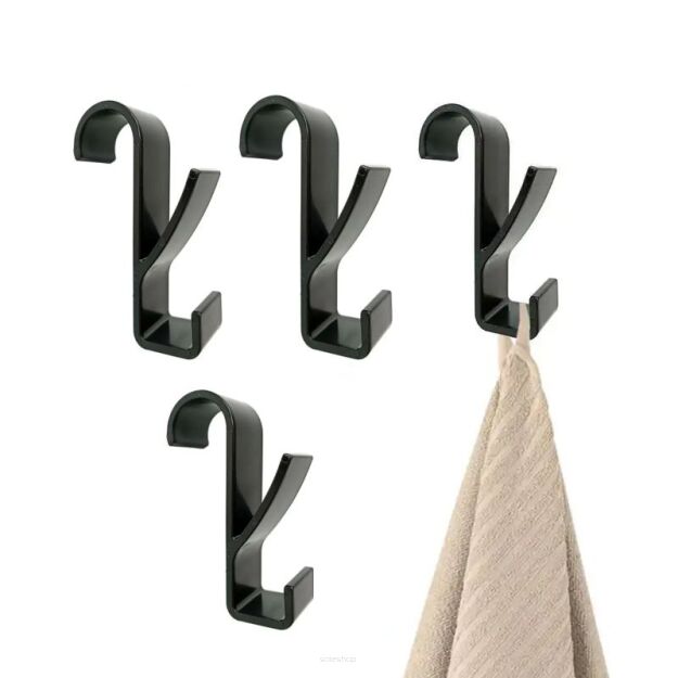 HACZYK WIESZAK NA RĘCZNIKI ZAWIESZANY NA GRZEJNIK KALORYFER DRABINKĘ UCHWYT ŁAZIENKOWY CZARNE 4SZT