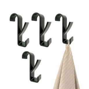 HACZYK WIESZAK NA RĘCZNIKI ZAWIESZANY NA GRZEJNIK KALORYFER DRABINKĘ UCHWYT ŁAZIENKOWY CZARNE 4SZT
