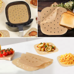 WKŁADY PERFOROWANE DO FRYTKOWNICY BEZTŁUSZCZOWEJ AIR FRYERA 100SZTUK 23CM - 3