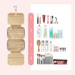 BRZOSKWINIOWA KOSMETYCZKA ROZKŁADANA ORGANIZER NA KOSMETYKI DUŻA DAMSKA PODRÓŻNA DO SAMOLOTU WISZĄCA Z HACZYKIEM - 3