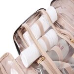 BRZOSKWINIOWA KOSMETYCZKA ROZKŁADANA ORGANIZER NA KOSMETYKI DUŻA DAMSKA PODRÓŻNA DO SAMOLOTU WISZĄCA Z HACZYKIEM - 5