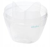 AKUKU PLASTIKOWY POJEMNIK DOZOWNIK NA MLEKO W PROSZKU MODYFIKOWANE  4 KOMORY PORCJE MLEKA NIEBIESKI - 2