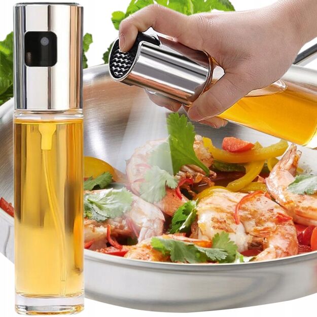 SPRYSKIWACZ DOZOWNIK DO OLEJU OLIWY OCTU W SPRAYU SZKLANY ATOMIZER 100ML ZŁOTY