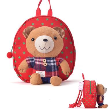 Plecak dla przedszkolaka dziecka plecaczek miś + smycz czerwony
