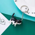 CZARNY KOTEK ZAWIESZKA BRELOK BRELOCZEK MASKOTKA DO KLUCZY PLECAKA TOREBKI NA PREZENT DZIEŃ DZIECKA - 3