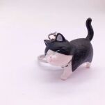 CZARNY KOTEK ZAWIESZKA BRELOK BRELOCZEK MASKOTKA DO KLUCZY PLECAKA TOREBKI NA PREZENT DZIEŃ DZIECKA - 2