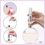 ATOMIZER PODRÓŻNY NA PERFUMY FLAKON BUTELKA FIOLKA DOZOWNIK BUTELECZKA Z ATOMIZEREM ETUI 5ML  SREBRNY - 5