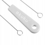 AKUKU SZCZOTECZKI SZCZOTKI DO MYCIA CZYSZCZENIA SŁOMEK SMOCZKÓW RUREK ZESTAW SZCZOTEK 3 SZT SZARY - 3