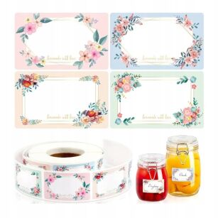 NAKLEJKI  ETYKIETY SAMOPRZYLEPNE NA SŁOIKI PRZETWORY PRZYPRAWY  WINO BUTELKI PREZENTY 250 SZT NR 2