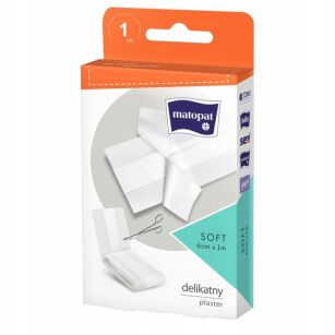 PLASTER OPATRUNKOWY PRZYLEPIEC OPATRUNEK TAŚMA DO CIĘCIA WŁÓKNINOWY SOFT DELIKATNY 1M X 6CM