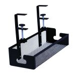 CZARNY ORGANIZER NA KABLE PRZEWODY PÓŁKA WIESZAK DO KABLI POD BLAT BIURKO MASKOWNICA UCHWYT METALOWY - 4