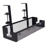 CZARNY ORGANIZER NA KABLE PRZEWODY PÓŁKA WIESZAK DO KABLI POD BLAT BIURKO MASKOWNICA UCHWYT METALOWY - 5