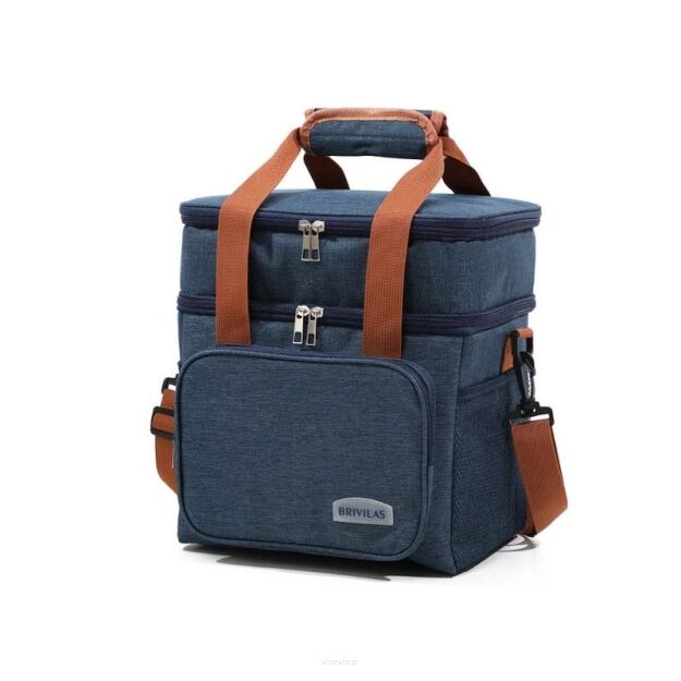 GRANATOWA TORBA TERMICZNA IZOLACYJNA PLAŻOWA TURYSTYCZNA BOX NA LUNCH JEDZENIE PIKNIK TERMOIZOLACYJNA NA RAMIĘ