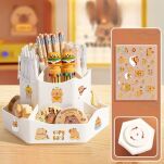 BIAŁY ORGANIZER POJEMNIK PRZYBORNIK OBROTOWY OBRACANY NA BIURKO BLAT DLA DZIECKA NA KREDKI DŁUGOPISY - 2