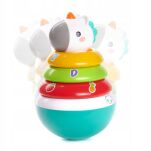 WAŃKA WSTAŃKA SORTER PIRAMIDKA ZABAWKA SENSORYCZNA DLA NIEMOWLĄT KOLOROWA DZWONIĄCA KIWAJKA BAŃKA - 16