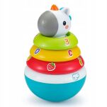 WAŃKA WSTAŃKA SORTER PIRAMIDKA ZABAWKA SENSORYCZNA DLA NIEMOWLĄT KOLOROWA DZWONIĄCA KIWAJKA BAŃKA - 12