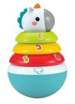 WAŃKA WSTAŃKA SORTER PIRAMIDKA ZABAWKA SENSORYCZNA DLA NIEMOWLĄT KOLOROWA DZWONIĄCA KIWAJKA BAŃKA - 14