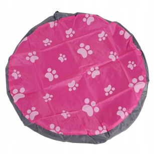 RÓŻOWY POJEMNIK ZAMYKANY WIĄZANY NA KLOCKI DUŻA MATA KOSZ NA ZABAWKI WOREK ZE ŚCIĄGACZEM 140CM