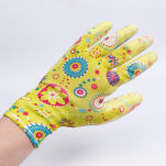 ŻÓŁTE RĘKAWICE ROBOCZE OGRODOWE DAMSKIE GUMOWANE LATEKSOWE ROZMIAR S - 2