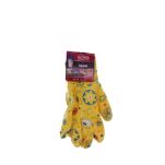 ŻÓŁTE RĘKAWICE ROBOCZE OGRODOWE DAMSKIE GUMOWANE LATEKSOWE ROZMIAR S - 5