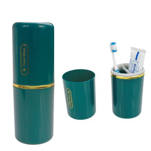 ZIELONY POJEMNIK PUDEŁKO ETUI NA SZCZOTECZKĘ I PASTĘ DO ZĘBÓW PODRÓŻNE DUŻE