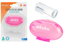 AKUKU PIERWSZA SZCZOTECZKA SZCZOTKA DZIECIĘCA DO MYCIA ZĘBÓW MASAŻU DZIĄSEŁ DLA DZIECI NA PALEC RÓŻOWA - 8