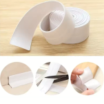 TAŚMA USZCZELNIAJĄCA USZCZELKA SILIKONOWA WODOODPORNA DO ZLEWU WANNY BRODZIKA TOALETY 21mm 320cm BIAŁA - 2