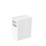 ORGANIZER ŁAZIENKOWY POJEMNIK L BIAŁY NA PROSZEK DO PRANIA KAPSUŁKI KLAMERKI Z POKRYWKĄ I ETYKIETAMI - 2