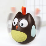 WAŃKA WSTAŃKA ZABAWKA SENSORYCZNA DLA NIEMOWLĄT KOLOROWA DZWONIĄCA KIWAJKA BAŃKA SOWA SÓWKA BRĄZ - 3