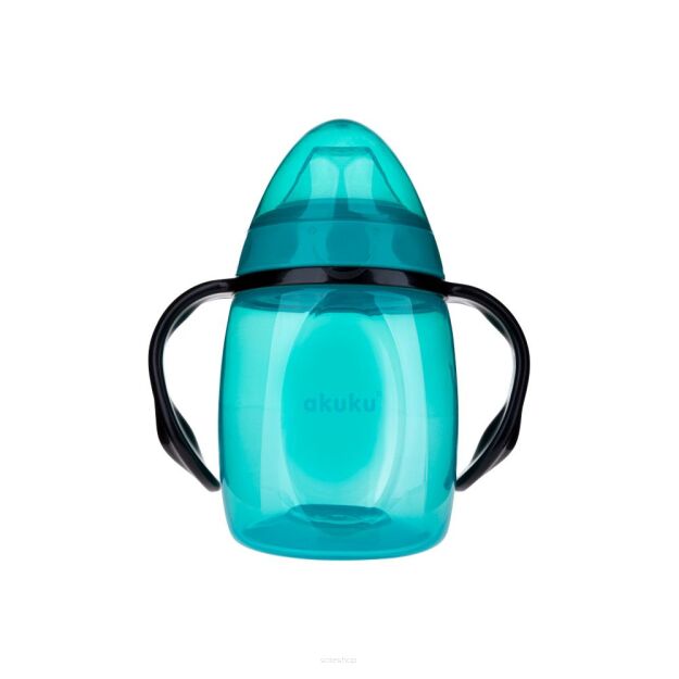 AKUKU LEKKI KUBEK NIEKAPEK BIDON BUTELKA Z MIĘKKIM USTNIKIEM DO PICIA DLA DZIECI MORSKI 6+ 280ML
