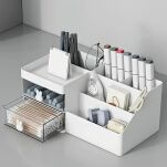 SZKATUŁKA ORGANIZER POJEMNIK PÓŁKA BIURKO PRZYBORNIK Z SZUFLADKAMI SZUFLADKI NA KOSMETYKI KREDKI - 3