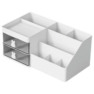 SZKATUŁKA ORGANIZER POJEMNIK PÓŁKA BIURKO PRZYBORNIK Z SZUFLADKAMI SZUFLADKI NA KOSMETYKI KREDKI