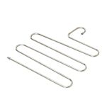 WIESZAK METALOWY CHROMOWANY NA UBRANIA SPODNIE DO SZAFY GARDEROBY NA 5 PAR SPODNI CHROM - 4