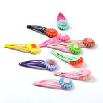 SPINKI OZDOBY WSUWKI DO WŁOSÓW DLA DZIEWCZYNKI OZDOBNE METALOWE KOLOROWE ZESTAW 10SZT KWIATKI - 4