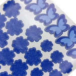 NAKLEJKI ŚCIENNE KWIATY I MOTYLE SAMOPRZYLEPNE DEKORACJE NA MEBLE I ŚCIANY ARKUSZ 60SZT NIEBIESKI - 4