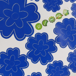 NAKLEJKI ŚCIENNE KWIATY I MOTYLE SAMOPRZYLEPNE DEKORACJE NA MEBLE I ŚCIANY ARKUSZ 60SZT NIEBIESKI - 3