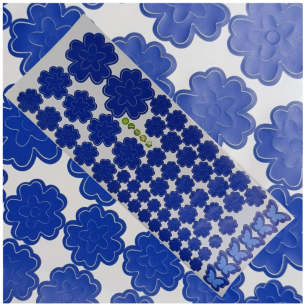 NAKLEJKI ŚCIENNE KWIATY I MOTYLE SAMOPRZYLEPNE DEKORACJE NA MEBLE I ŚCIANY ARKUSZ 60SZT NIEBIESKI