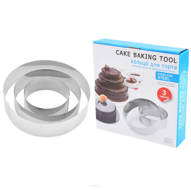 RANT CUKIERNICZY DO PIECZENIA CIASTA BISZKOPTÓW BLATÓW TORTÓW ZESTAW 3SZT