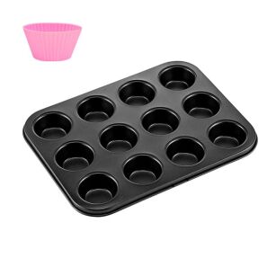 FOREMKA BLASZKA BLACHA FORMA DO PIECZENIA BABECZEK BABEK MUFFINEK 12 SZTUK  + FOREMKI SILIKONOWE