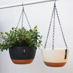 DONICZKA WISZĄCA XXL NA BALKON TARAS OGRODOWA PLASTIKOWA Z PODSTAWKĄ ANTRACYT 28,5CM + ŁAŃCUSZEK - 4